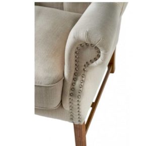 Lænestol - Franklin Park Wing Chair, linen, flax BESTILLINGSVARER