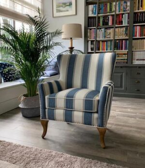 Lænestol - Cavendish Armchair, blue stripe BESTILLINGSVARER