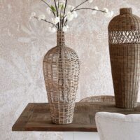 Rustic Rattan Weave Vase
