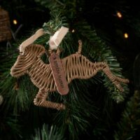 Hjort - Rustic Rattan Deer Ornament