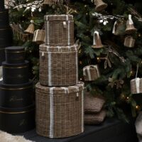 Kurvesæt - Rustic Rattan Pretty Gift Basket Set Of 3 pieces