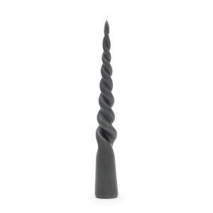 Bloklys - Twisted Cone Candle d.grey h.35