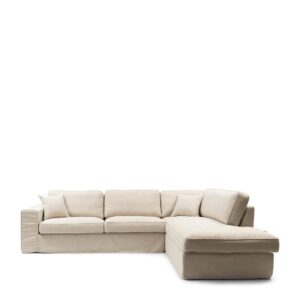 Sofa - Selana Corner Sofa Right, linen, champagne