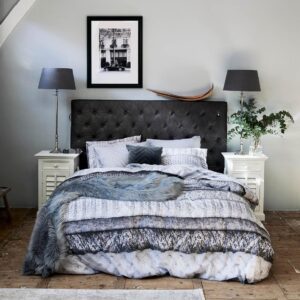 Sengegavl - Union Square Headboard Dubbel, velvet, slate grey BESTILLINGSVARER