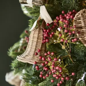 Rattan klokke - Rustic Rattan Christmas Bell Ornament