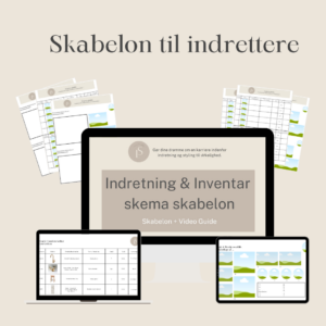 Indretning & Inventar – Skema skabelon