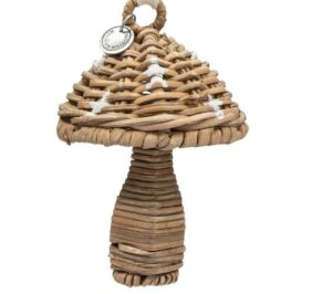 Svamp ophæng - Rustic Rattan Mushroom Ornament