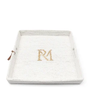 Bakke - Tray RM Monogram, white, 50x50