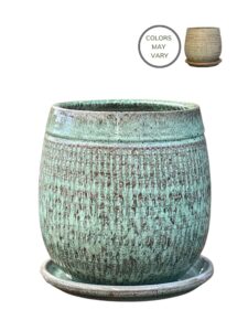 Krukke m. underskål - SØS - DUSTY GREEN