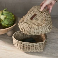 Rattan hjertekurv - Storage Basket Rustic Rattan Heart