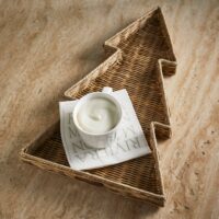Juletræ bakke i rattan - Rustic Rattan Xmas Tree Tray