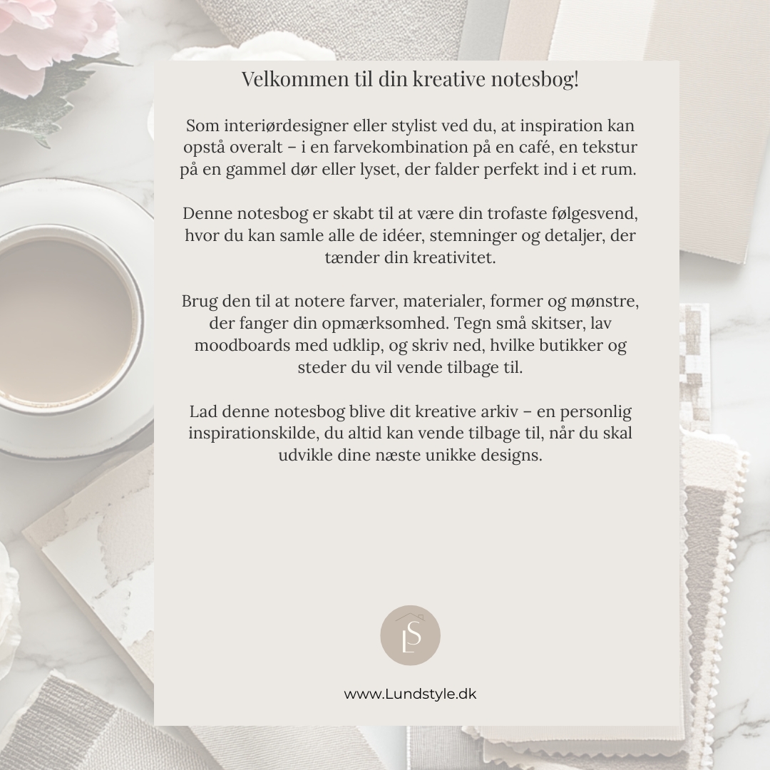 Notesbog "Kreativ Noter" – for dig der skaber med hjertet FORUDBESTILLING Notesbog "Kreativ Noter" – for dig der skaber med hjertet FORUDBESTILLING