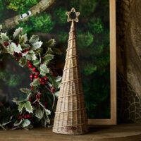 Rattan juletræ - Rustic Rattan Tree Swirl Decoration