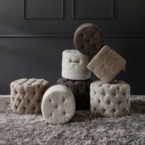 Puf Bowery Footstool Antique White - BESTILLINGSVARER