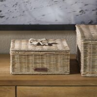 Rattan kurv - Rustic Rattan Bow Storage Box M